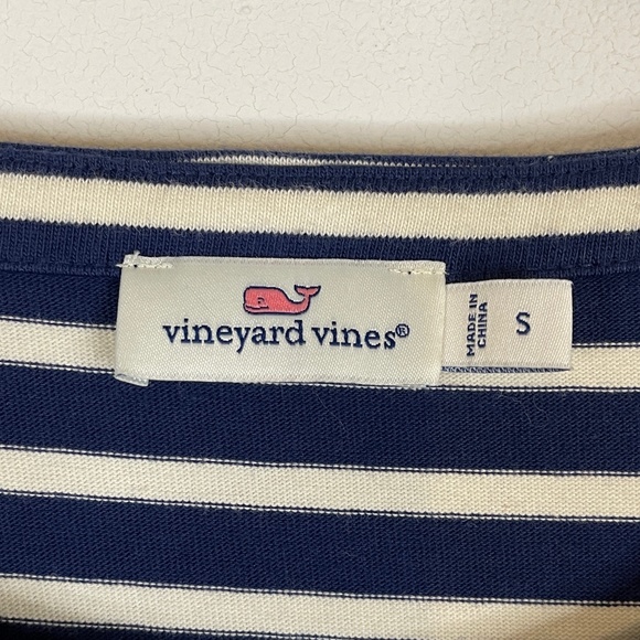 Vineyard Vines Navy Blue and White Mixed Stripe Knit Dress Size S - Picture 4 of 8